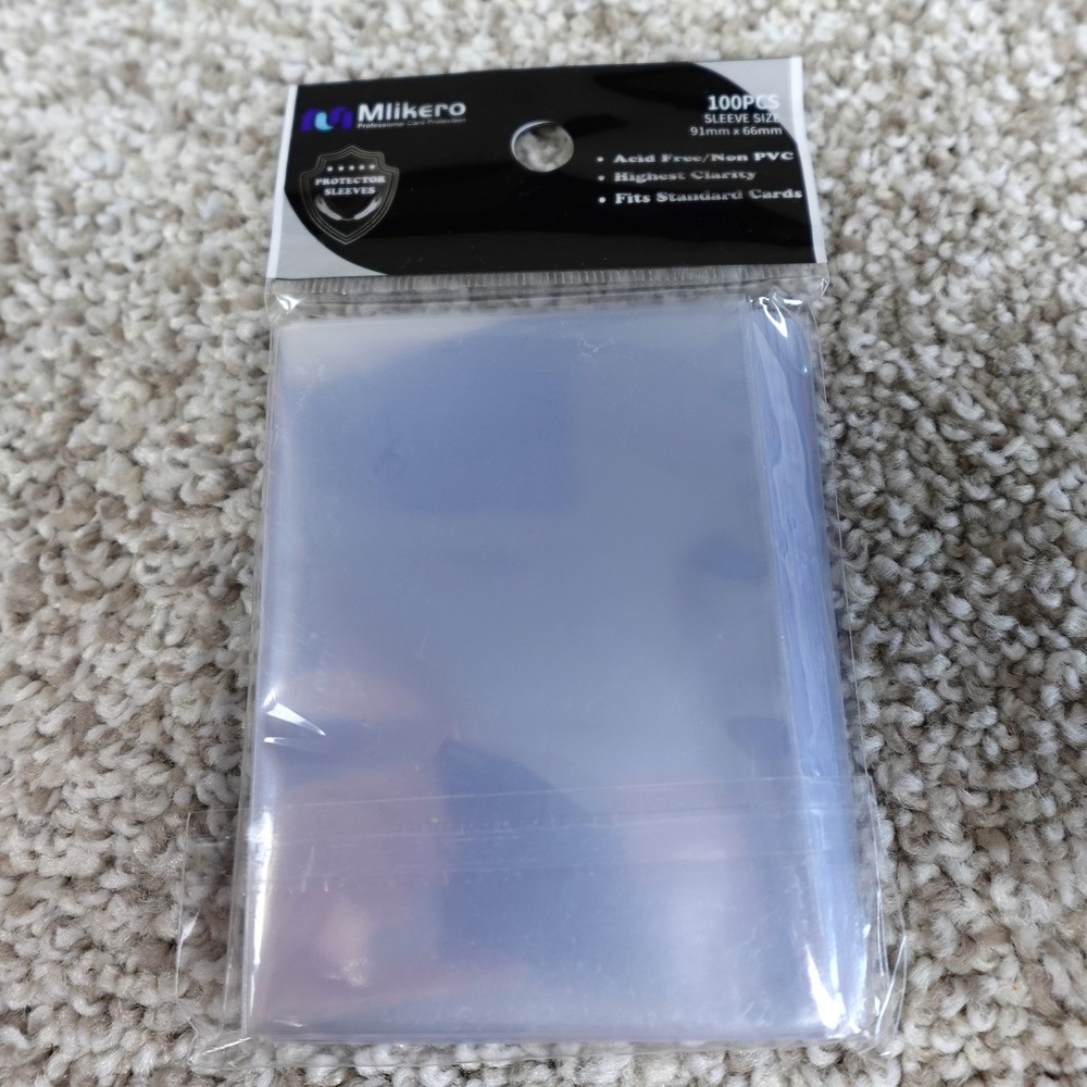 Mlikero 100ct Standard Card Sleeves Clear Acid Free Non PVC 91mm x 66mm